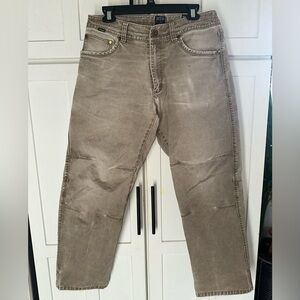 Kuhl Mens Taupe Rydr Vintage Patina Dye Twill Hiking Jeans 32X30
